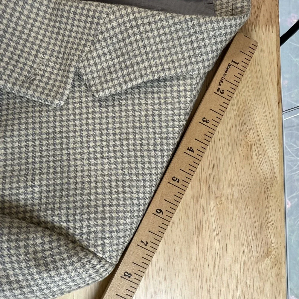 Ralph Lauren Blazer Men's‎ Size 48R Beige Houndstooth Wool 2-Button Jacket LRL
